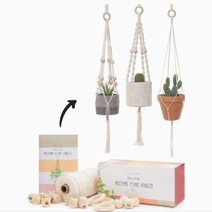 Diy Macrame Plant Hanger Kit - makes Three Hangers